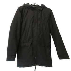 ANERKJENDT PIleman Warm Windbreaker Parka Jacket Black Outdoor Hooded Zip Up S